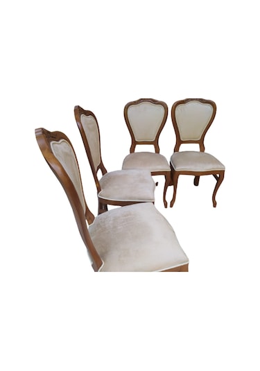 Bengimobilya Sandalye Ceviz Lükens Aslan Ayak Model Kayın Ayak Parlak Ceviz B