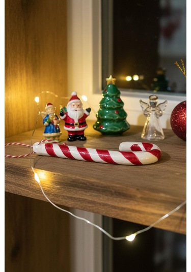 Baston Şeker Seramik Ağaç Süsü