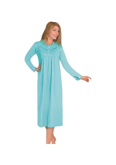 Yarentuhafiye Aysu Bayan Penye Uzun Kol Hamile Gecelik Yüzde Yüz Pamuklu