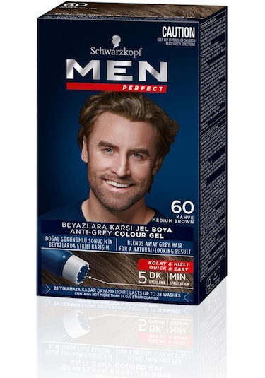 Schwarzkopf Men Perfect Saç Boyası 60 Kahve 3'lü