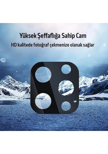 İphone 12 Pro Max 2in1 Full Glue Tempered Cam Ekran Koruyucu +kamera Lens Set- 5775