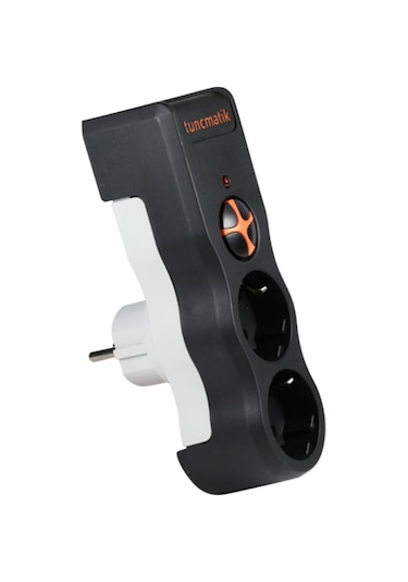 Tunçmatik İkili Akım Korumalı Priz Anahtarlı Siyah Tsk19022 1050 Joule