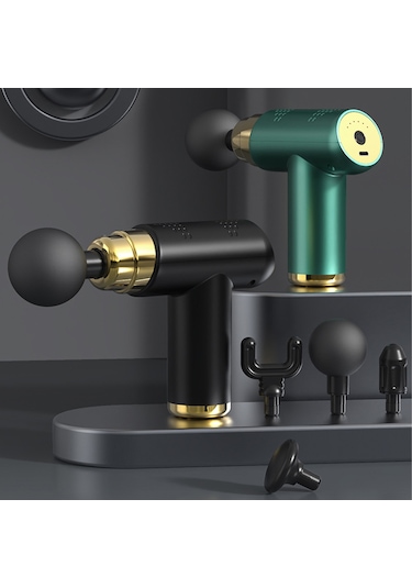 Ruicoo Kas Geliştirici Masaj Aleti - 6 Hız Ayarı İle Derin Kas Rahatlatma, 4 Değiştirilebilir Uç, 1200mah Pil Ve Usb-c Şarj Yeşil Çok Renkli