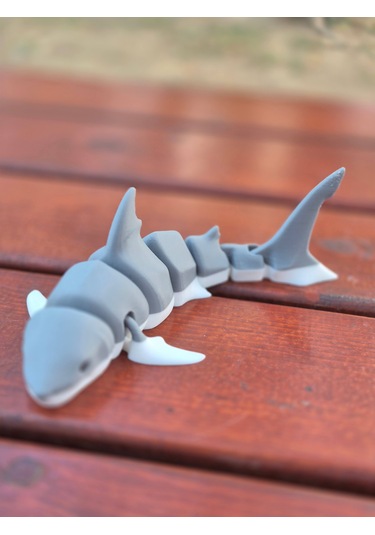 Hareketli 3d Baskı Köpek Balığı Oyuncağı Esnek Ve Eklemli Ta...