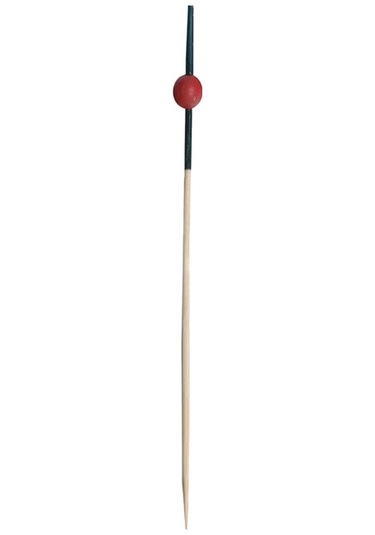 HS-BSRB12 Bambu Kürdan Siyah-KırmızıTop 12 CM 100 Adet
