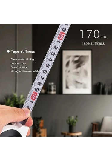Ulzyvf Yüksek Şerit Ölçüm Metre Hassasiyetli Ev Çelik Bandı 5m 3m Ye