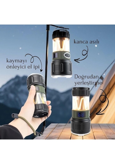 Wison Ws-705 Çok Fonksiyonlu Kamp Feneri Gri