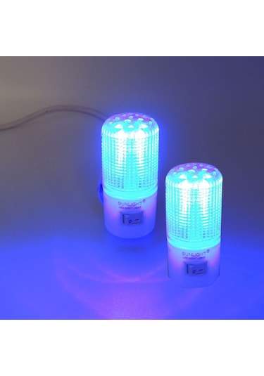 Kısa Led Gece Lambası 0,5W Tasarruflu Işıklı Fişli Düğmeli 2'Li