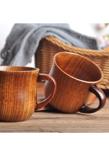 Mufunye Eko-friendly Ahşap Kupa, Ergonomik Kollü, Sürdürülebilir Malzeme, Kahve Ve Sıcak İçecekler İçin, Ticari Toplu Satış Diğer