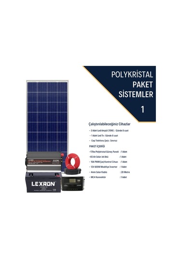 Polykristalli Aydınlatma-tv Paketi Paket 1