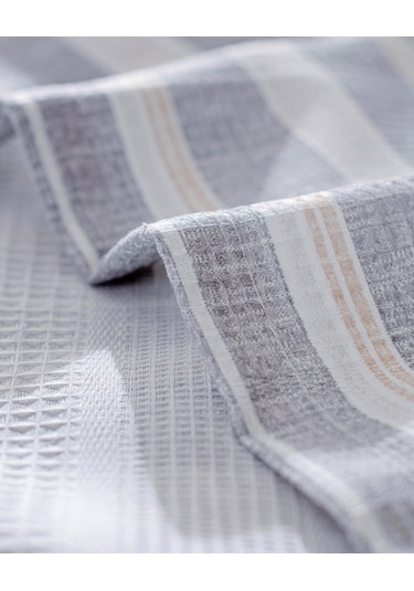 Darvell Tek Kişilik Pamuklu Ecocell Baskılı Pike Takımı - Gri/bej 8684427213414 Çok Renkli