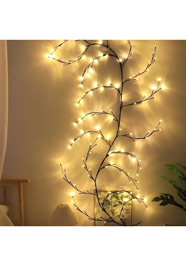 Cbtx Usb Powered Söğüt Asma Led Işık Dıy Oda Dekor Yapay Bitkiler Ağaç Dalları Lamba