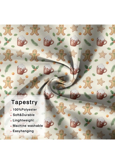 Noel Desenli 50x50 İnç Kare Duvar Gobleni, Ev, Oturma Ve Yatak Odası Duvar Dekoru İçin