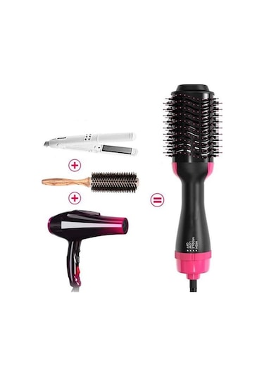 3in1 Tarak Saç Şekillendirici Düzleştirici Kurutmalı Fön Tarağı