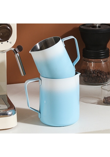 Reedark 304 Paslanmaz Çelik 350ml Yeşil Renkli Uflemeli Kahve Bardak, Ev Ve Cafe İçin İdeal Latte Art Aleti Diğer