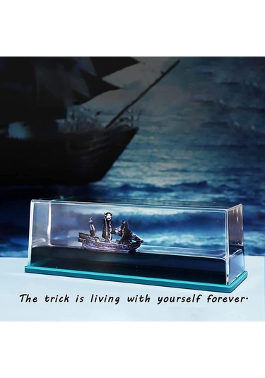 Dekoratif Batmayan Renkli Sulu Korsan Gemisi Figürlü Akvaryum İçinde