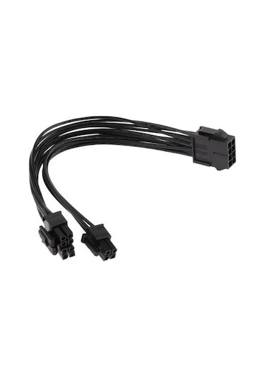 Springsun Cpu Güç Dönüştürücü Kablosu 8pin'den 8+4pin'e 20cm Siyah 18 Awg - Bilgisayar Anakartı Besleme Kablosu Optik