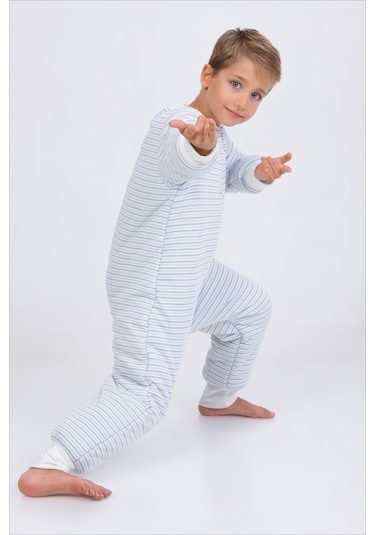 Erkek Çocuk Kalın Elyaf Dolgulu Premium Kalite 2.5 Tog Desenli Uyku Tulumu-mavi-sarı Mavi - Sarı