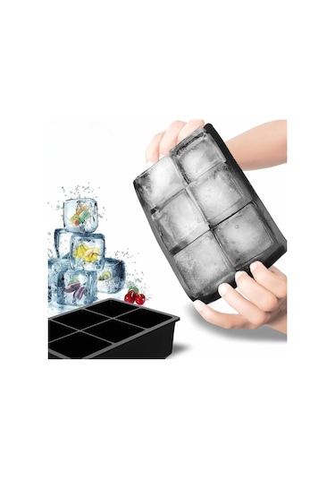 Buffer 6'lı Xl Küp Şeklinde Silikon Kolay Çıkabilen Buz Kalıbı Renkli