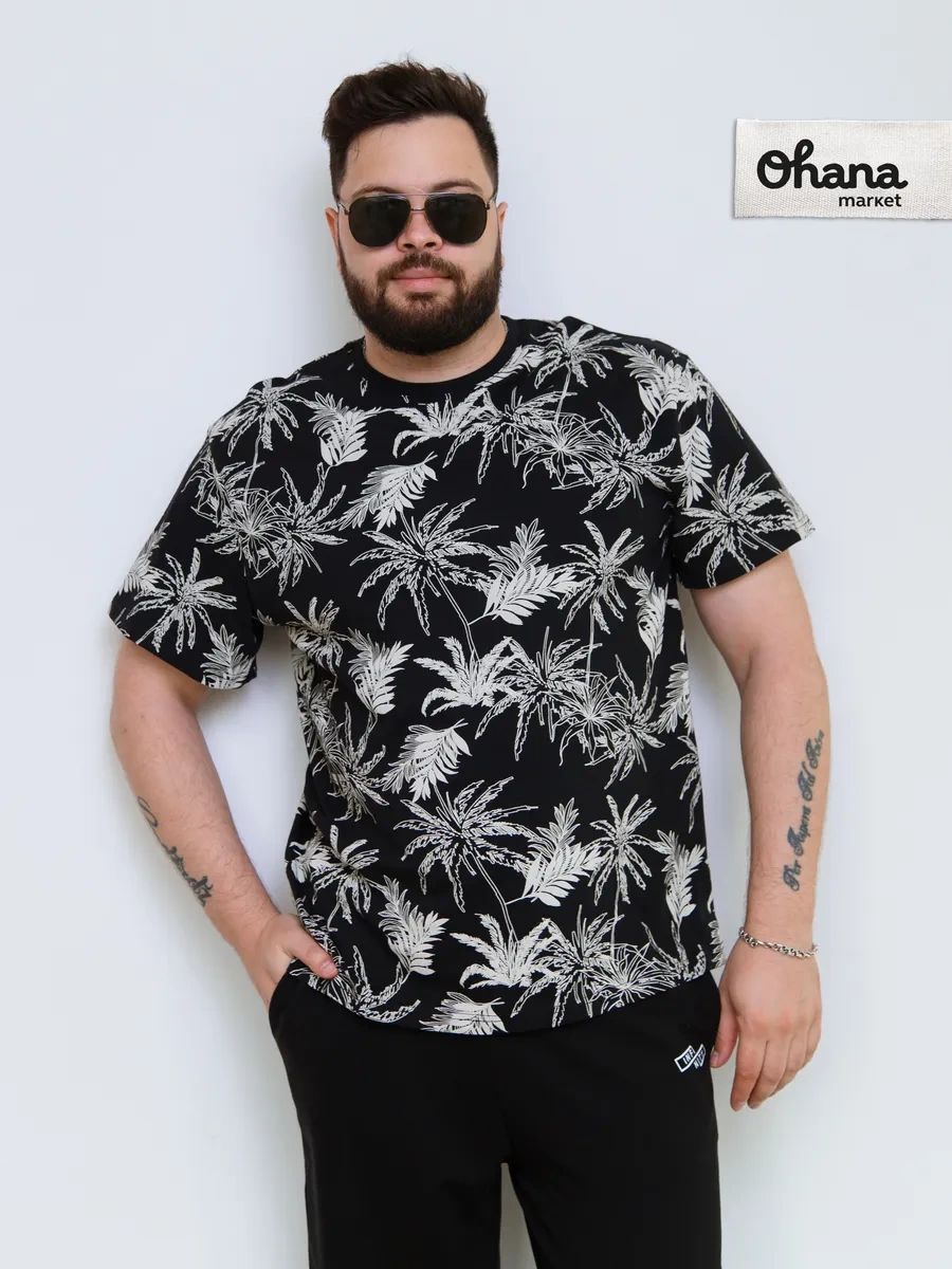 Ohana Market Erkek Büyük Beden Tişört 234220716 Siyah