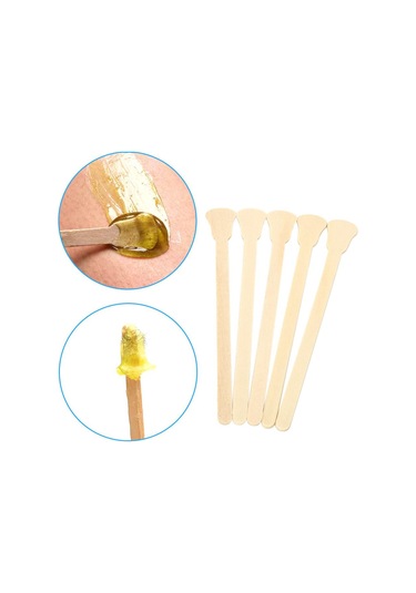 Suntek 50 Adet Ahşap Ağda Spatula Dil Basacağı Dövme Balmumu