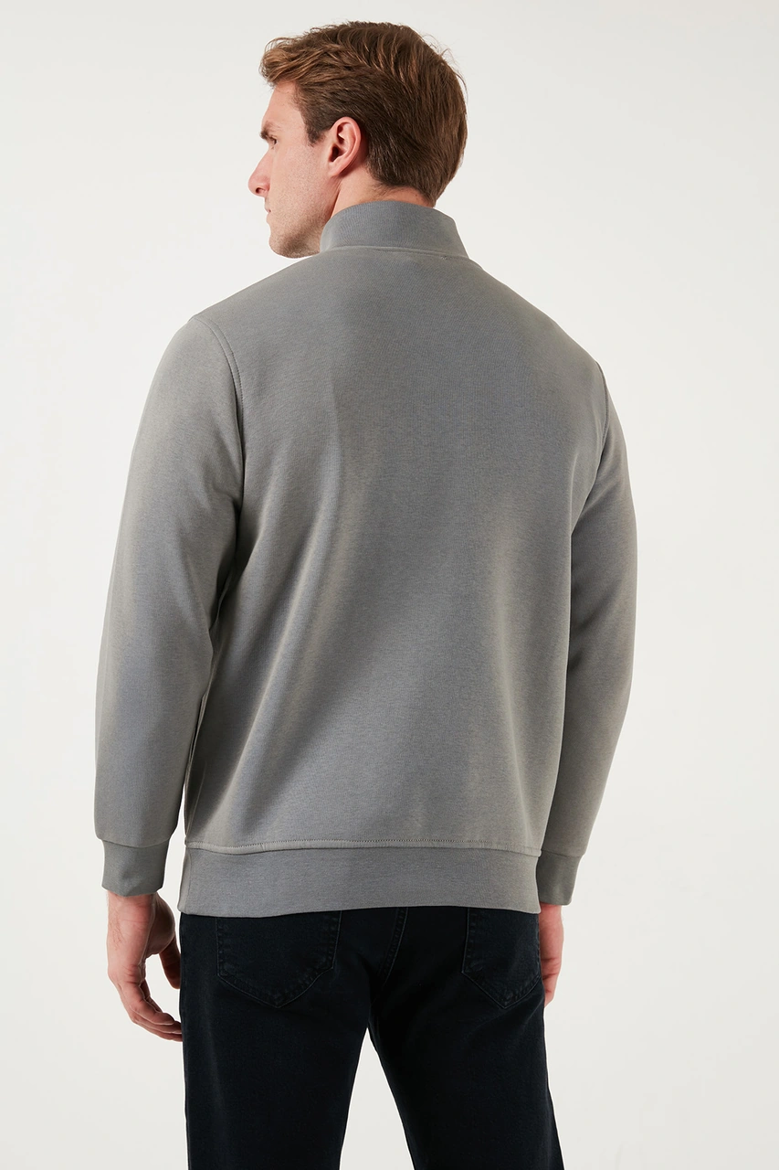 Buratti Pamuklu Regular Fit Dik Yaka 2'Li Paket Erkek Sweat 59052592S2 Açık Haki-Koyu Gri