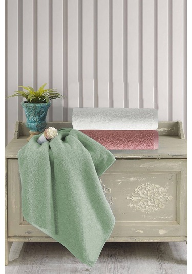 3 Lü Renkli El Yüz Havlu Seti %100 Pamuklu Natural Harmony Çok Renkli