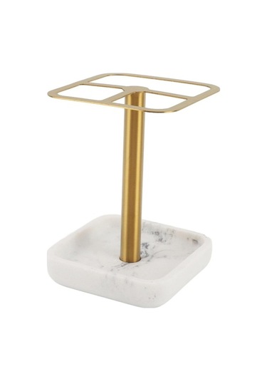 Ulzyvf Yuvalı Yerden Tutucu, Tutucu Standı, Tasarruf Standı, Soft Saklama Sağlayan Paslanmaz Çelik Macunu İçin Fırçası, Elektrikli Düzenleyici, Diş Çelik Banyo Altın 3 Cx Soft Altın