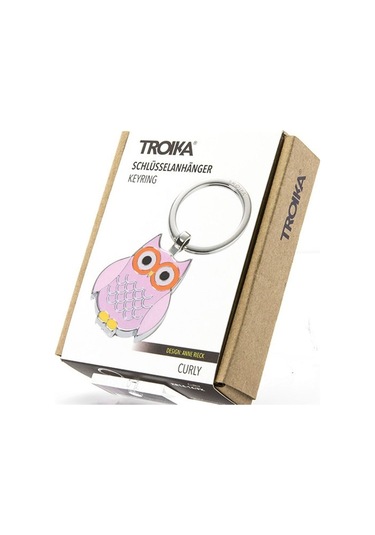 Troika Rosy Anahtarlık - Curly - Krom Kaplama Emaye Metal, Pembe