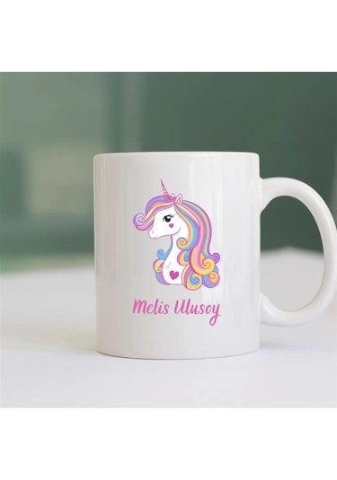 Çocuklara Özel Unicorn Tasarımlı Kupa Bardak