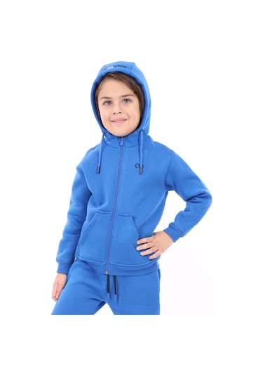 Toontoy Unisex Çocuk Nakışlı Hırka Saks