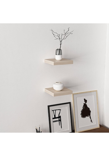 Minarmobilya Minar Gizli Tutuculu 2'Li Duvar Rafı 23 Cm - Sonomo