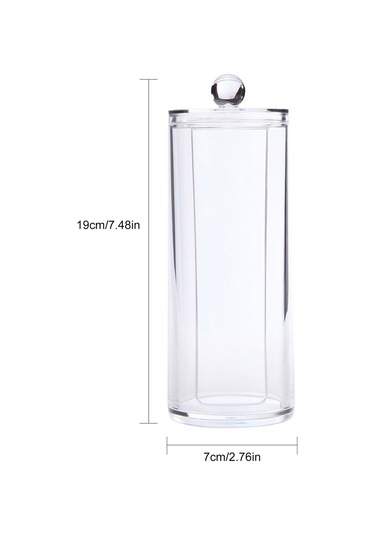 Youtek Şeffaf Akrilik Makup Pamuğu Saklama Kutusu - Banyo Ve Vanity Organizasyonu Şeffaf