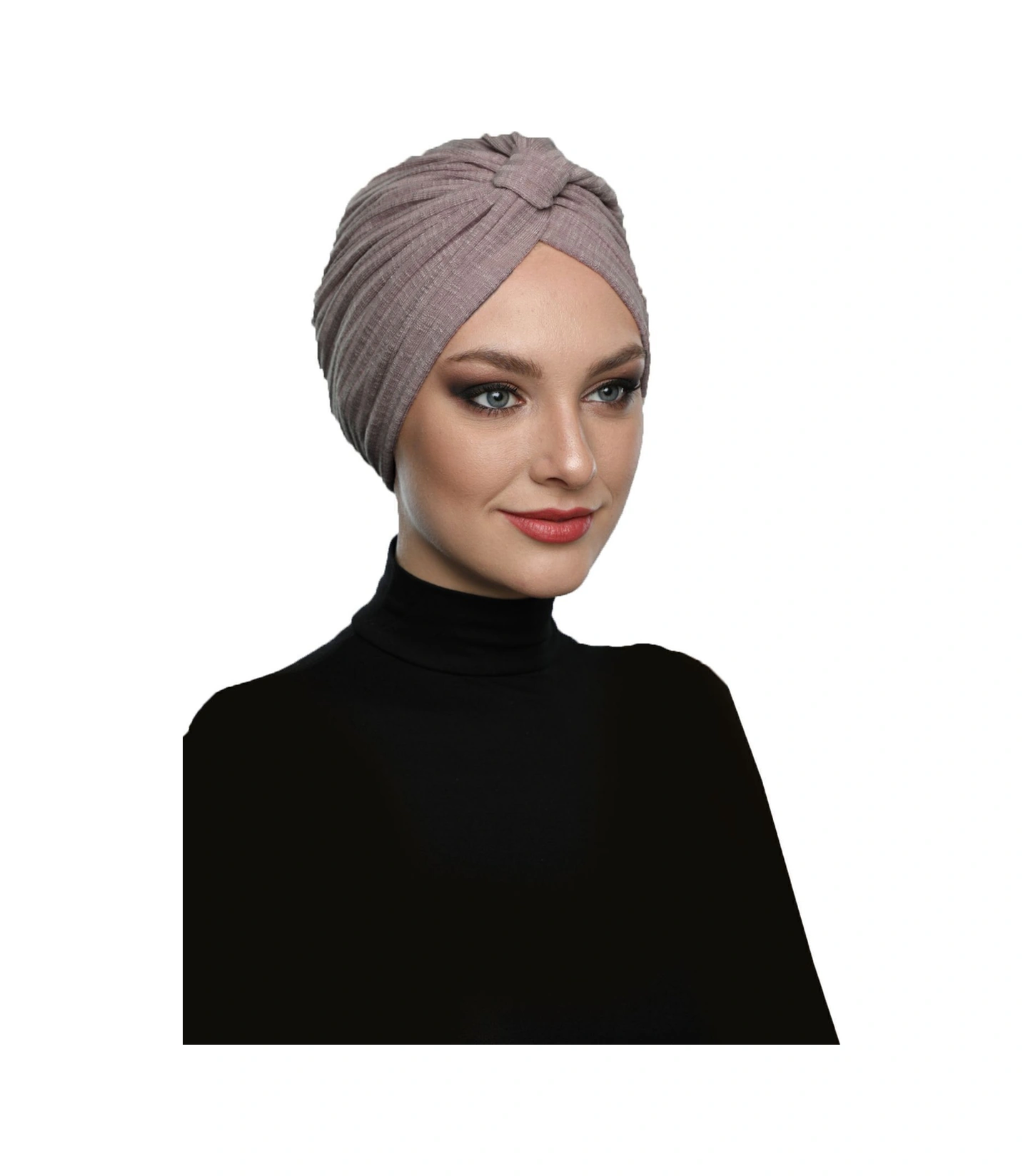 Pamuklu Bantlı Çapraz Astarlı Menekşe Rengi Hazır Türban Tesettür Havuz Bonesi Menekşe