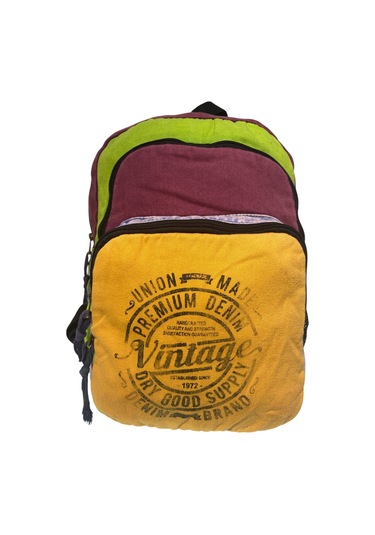 Kaliteli Vintage Disayn Sırt Gezi Çantası New Patchwork 5017 Turuncu