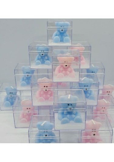 Ayıcıklı Pembe Mum Hediyelik