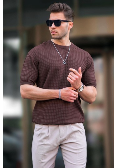 Madmext Madmext Erkek Kahverengi Tişört 5685-kahverengi Kahverengi