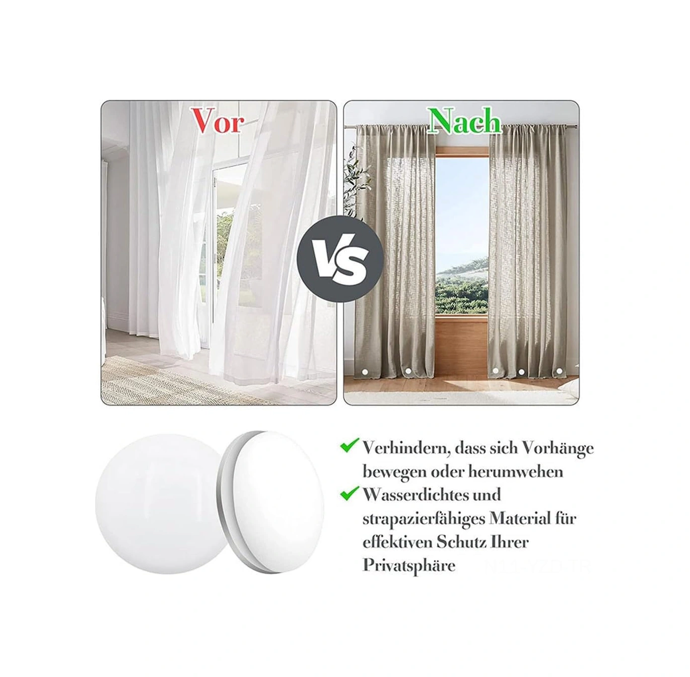 Yuntech01 10 Adet Beyaz Manyetik Perde Ağırlığı - Banyo Perdesi, Masa Örtüsü İçin Manyetik Kanca Ağırlık Bloğu Beyaz