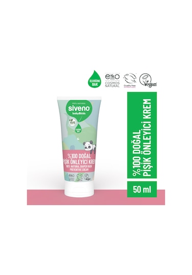 Siveno %100 Doğal Bebek Pişik Önleyici Jel Krem Çinko Hassas Hipoalerjenik Vegan Bakım Kremi 50 Ml