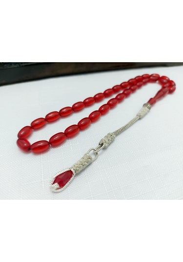 El Örmesi Trabzon Bakır Kazaz Püsküllü Ateş Kehribar Tesbih 7x...