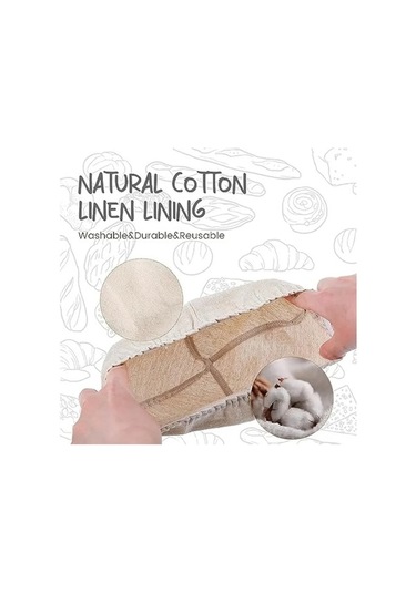 Besthome1 20x20cm Yuvarlak Rattan Ekmek Mayalama Sepeti, Doğal Nefes Alma, Bej Döşeme Bej