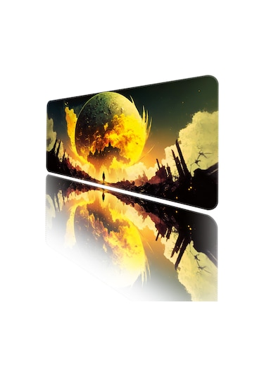Helixsun Mouse Pad Büyük Boy Gaming Oyuncu XXL 90 x 40 CM Yellow-Moon