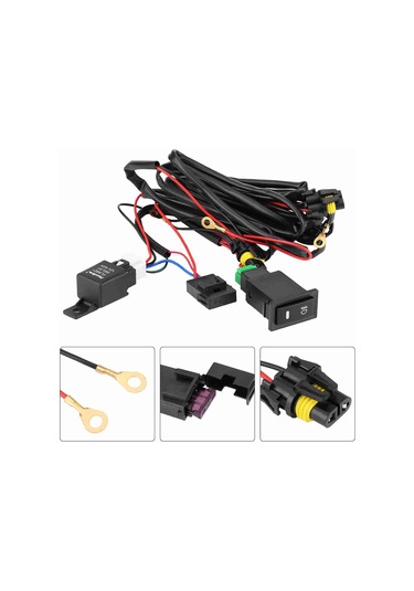 Yaozixa Araçlar İçin Evrensel Bulb Bağlantı Kiti, 12v 40a Röle, Aydınlatmalı Anahtar, 3.26m Kablolu, Kararlı Performanslı
