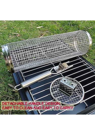 Wondernest Kulplu Barbekü Kafesi Yükseltme Paslanmaz Çelik Sepet 30cm + Kulp 18cm Çok Renkli Çok Renkli