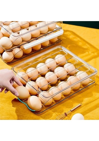 Createtech 2 Katlı Buzdolap Yumurta Saklama Kabı
