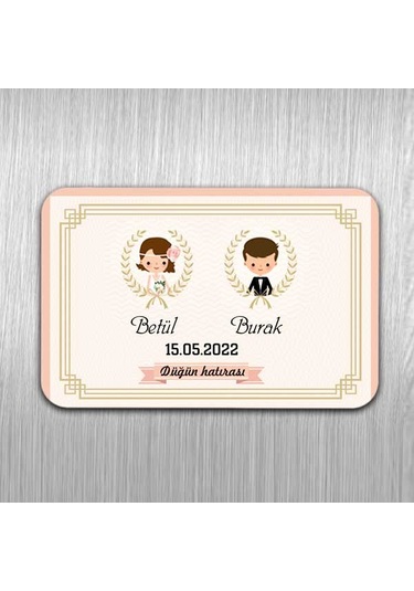 Isme Özel Düğün Hatırası 10 Adet Magnet