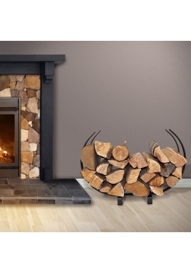 Şömine Odunu Taşıma Sepeti Metal Odunluk