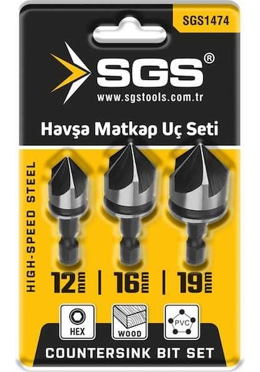 Sgs 1474 Havşa Matkap Ucu Seti 12mm-16mm-19mm