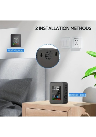 Boatshop1 Portable Mini Co2 Dedektor Hava Kalitesi Sicaklik Nem Olcer Tvoc Hcho Dedektor White 1 1pc Seyahat Ev Icin Sarj Edilebilir Pil Usb