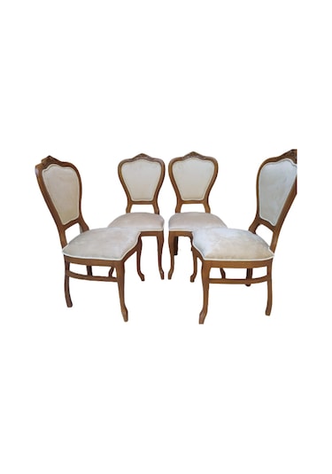 Bengimobilya Sandalye Ceviz Lükens Aslan Ayak Model Kayın Ayak Parlak Ceviz B